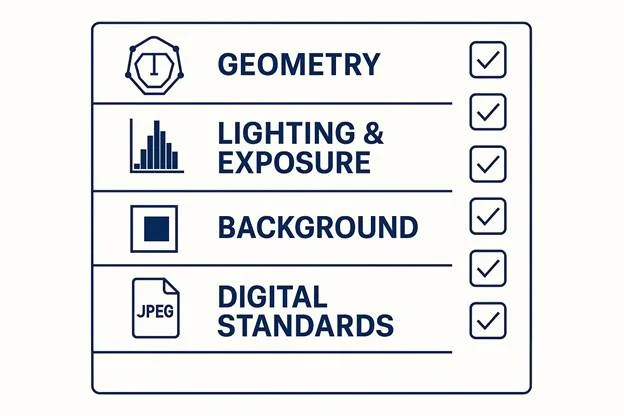 Checklist infographic with ICAO 9303 requirements